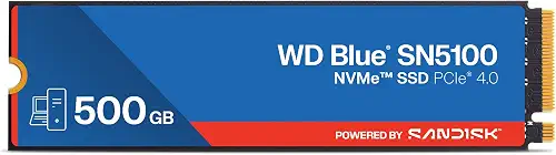 WD Blue SN5100 500GB NVMe SSD - M.2 2280, PCIe Gen 4.0, Internal Solid State Drive - Read WDS500G5B0E