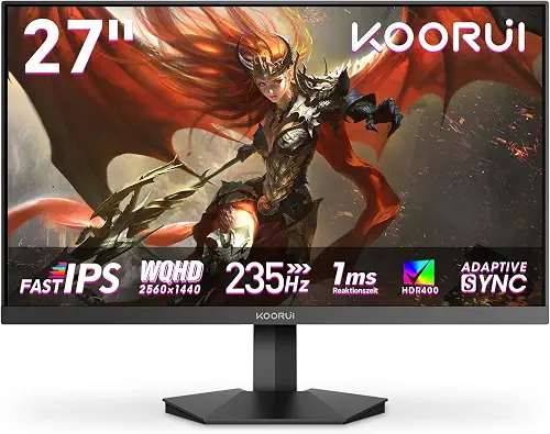 KOORUI 27 Inch 1440p Gaming Monitor, 200Hz Fast IPS, 1ms, HDR400 G2721P