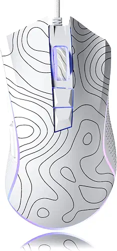 XVX G705 Wired Gaming Mouse, 12000 DPI RGB Gaming Mouse with 12 Backlit Modes & 7 Macro