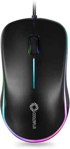 COOLERPLUS FC112 USB Optical Wired Computer Mouse with Easy Click for Office and Home 1000DPI