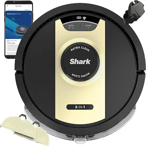 Shark Matrix Robot Vacuum & Mop, Black/Gold, RV2410WD