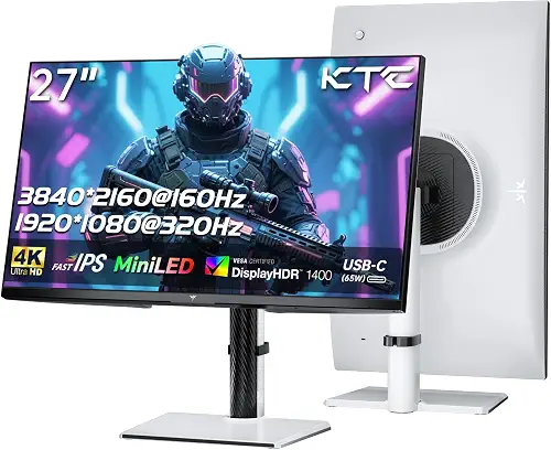 KTC 27 Inch 4K MiniLED Gaming Monitor, UHD Dual Mode White, M27P6 HDR1400