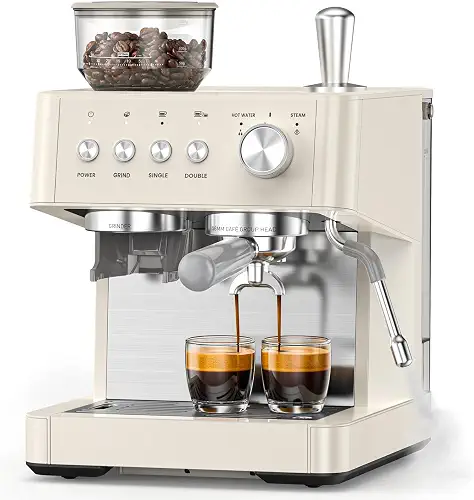 (2026 Upgrade) 15 Bar Espresso Machine with Built-in Anti-Clog Coffee Grinder, Expresso Coffee
