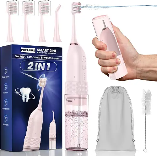 UNINGOPI Electric Toothbrush with Water flosser, 2 in 1 Teeth Cleaning Kit, Toothbrush and