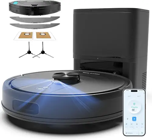 Bagotte Robot Vacuum and Mop, 6000Pa Robot Vacuums Cleaner with Self-Emptying, 90 Days