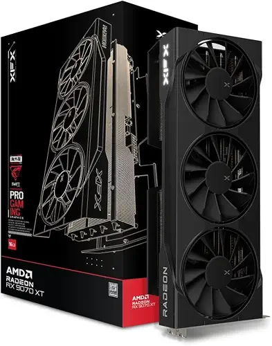 XFX Swift AMD Radeon RX 9070XT Triple Fan Gaming Edition with 16GB GDDR6 HDMI 3xDP, AMD RDNA 4