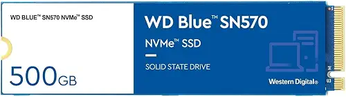 Western Digital 500GB WD Blue SN570 NVMe Internal Solid State Drive SSD - Gen3 x4 PCIe 8Gb/s WDS500G3B0C