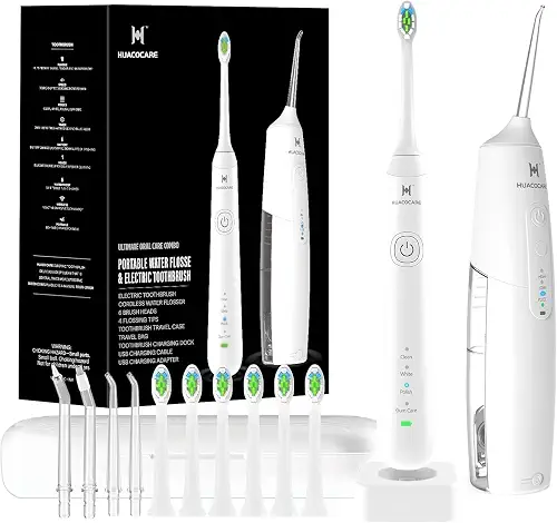 2-1 Oral Clean Kit- Water Dental flosser & Electric Toothbrush Combo- Brushing & Flossing- for