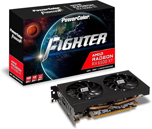 PowerColor Fighter AMD Radeon RX 6500 XT Gaming Graphics Card with 4GB GDDR6 Memory