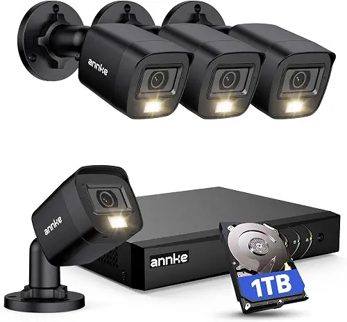 ANNKE 8CH H.265+ 3K Lite Wired Security Camera System,4X 2MP Cam, 1TB HDD
