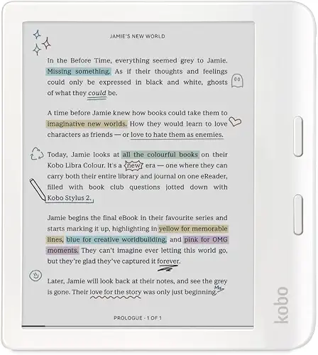 Kobo Libra Colour eReader, 7” Color E Ink, Waterproof, White