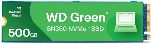 Western Digital 500GB WD Green SN350 NVMe Internal SSD Solid State Drive - Gen3 PCIe, M.2 WDS500G2G0C